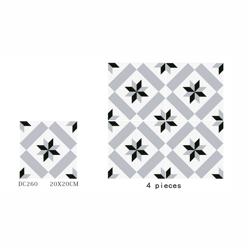 Gray And Black 200x200mm Decorative Indoor Wall Ceramic Rustic Tiles For Living Room And Bedroom