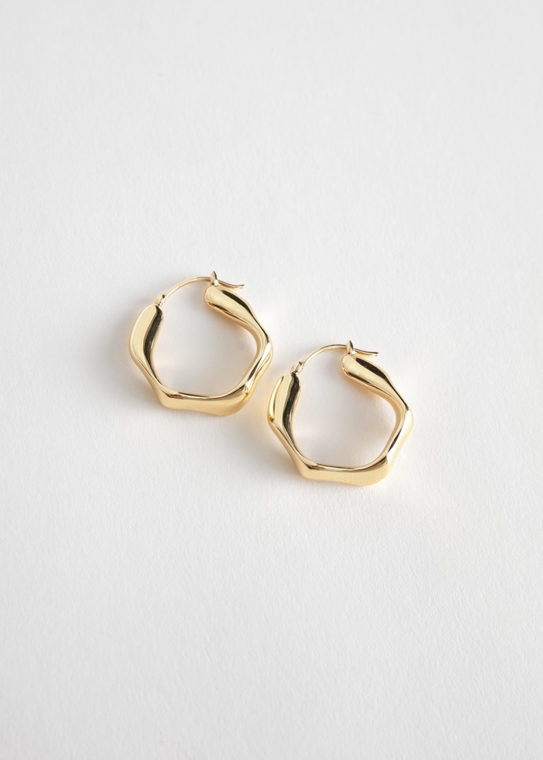 Minimalist European Fashion Jewellery 18K Gold Circle Hoop Earrings Silver 925 Earrings Women
