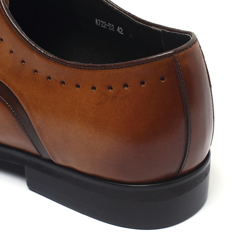 Breathable Brown Lace Up Mens Leather Dress Shoes