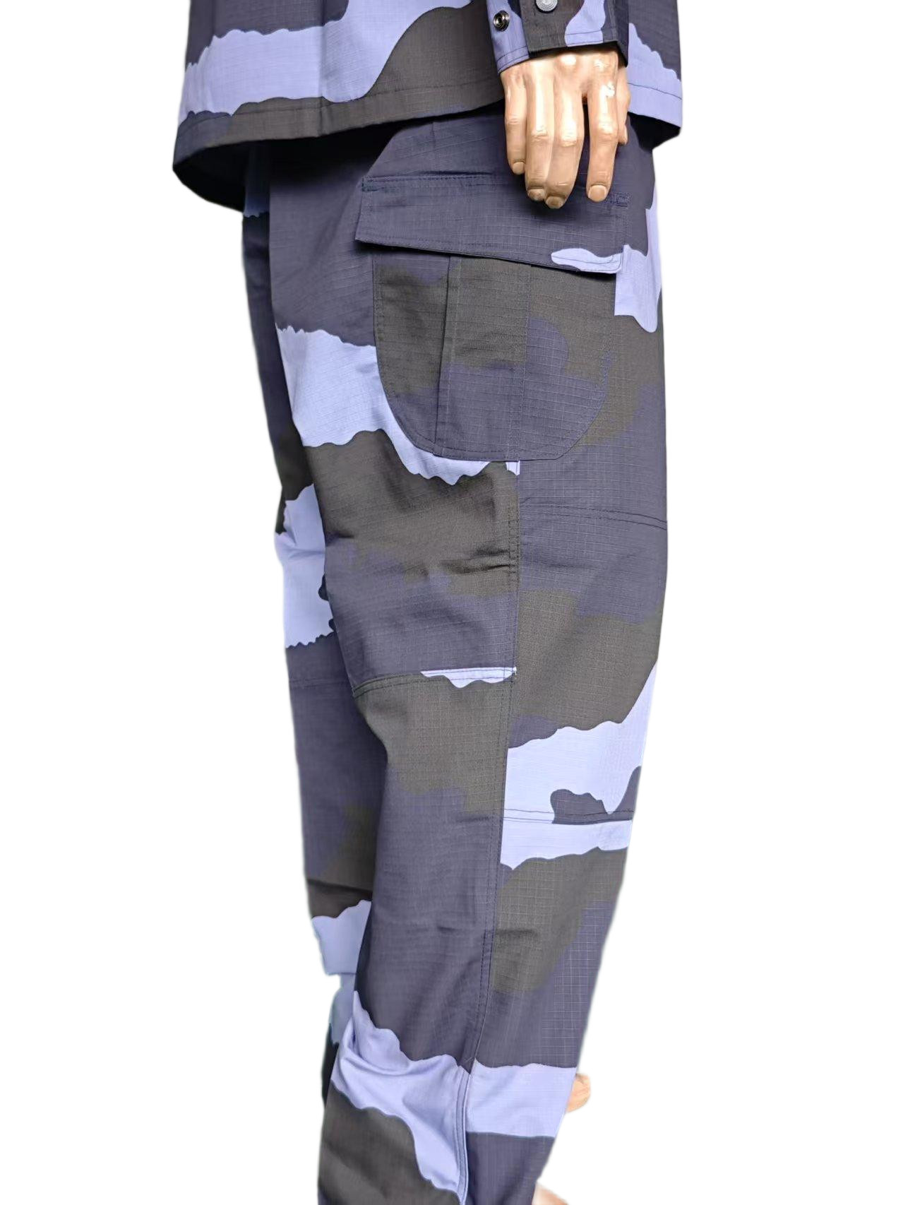 Navy and Black Digital Camouflage Combat Uniform Set Digital Camouflage Fabrics Tear Resistant 225GSM Ripstop Camouflage Fabric Custom