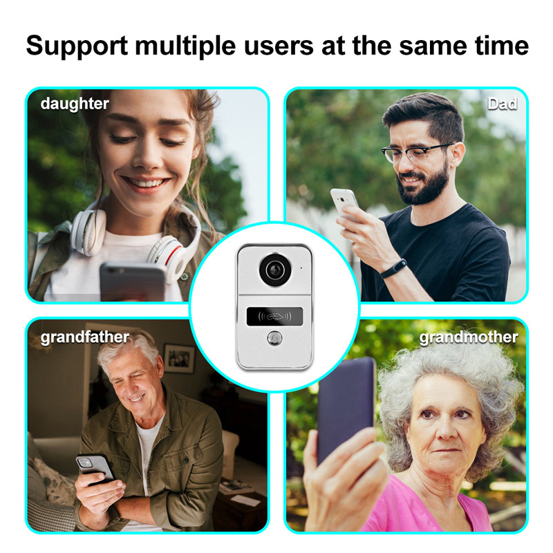 Wireless 1080p Wifi Video Doorbell 7 Inch Entry Wired Camera Night Vision