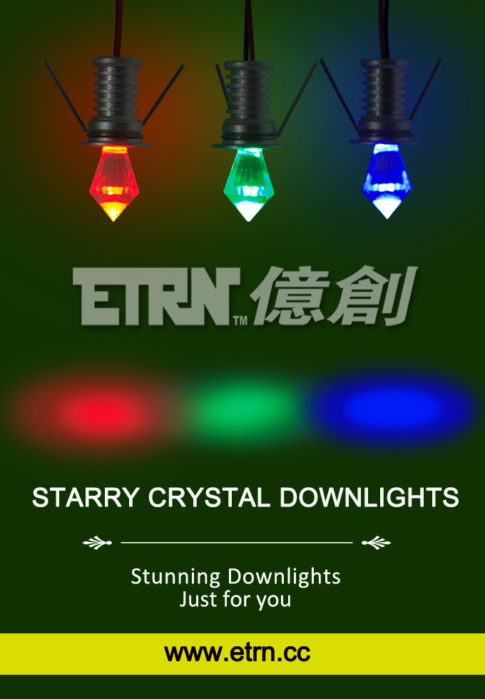 Stunning Crystal Color 6 x 1W Dimmable Starry Downlights Set Recessed Ceiling Spotlights House Decking lights