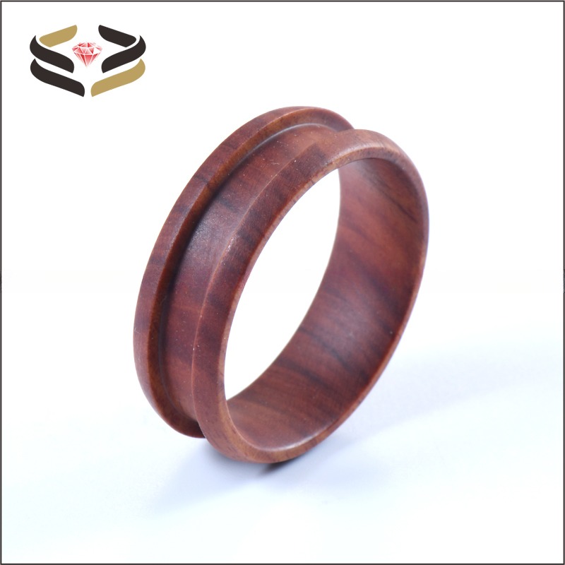 Religious Type Solid Wood Rings 6mm 8mm For Inlay Blank