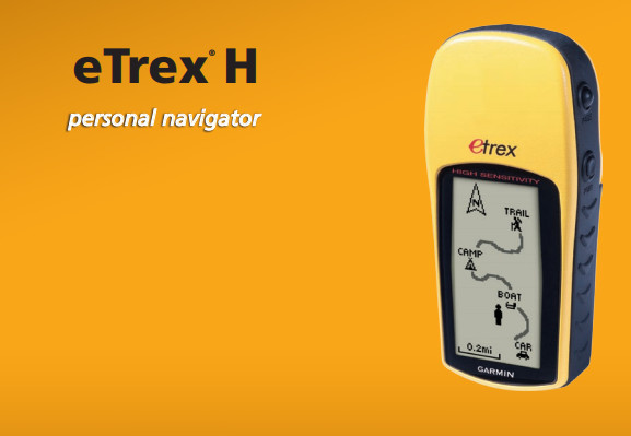 Yellow High Contrast 2.1 Inch X 1.1 Inch Screen Garmin Etrex H Worldwide Handheld GPS
