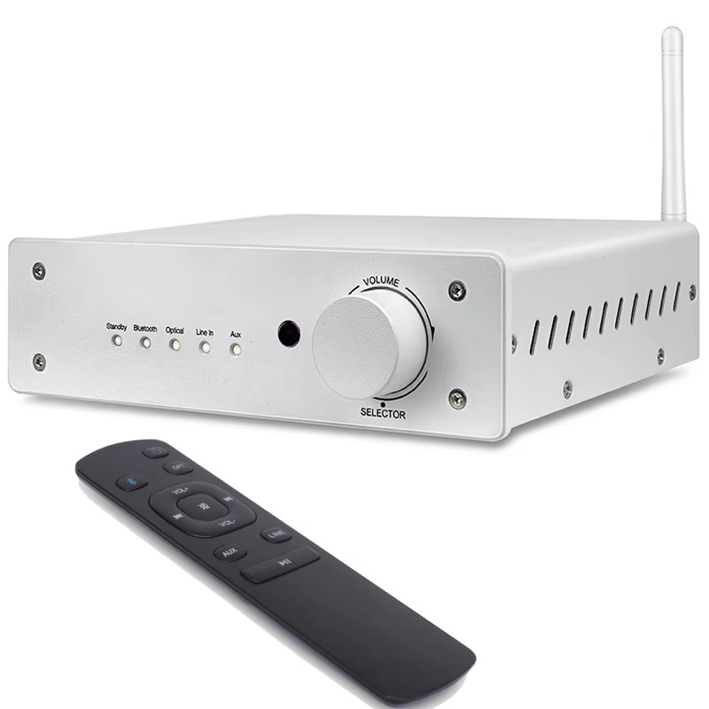 Pro Audio Bluetooth Amplifier 50W x2 Wireless Amp 2 Channel Class D Integrated Stereo Receiver for Passive Speakers