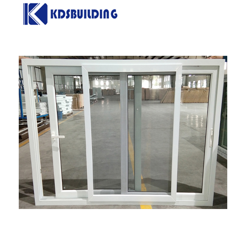 KDSBuilding Manufacturing Price Profile/Plastic Pvc Top 2 Track Burglar System Sliding Triple Glazed Upvc Windows