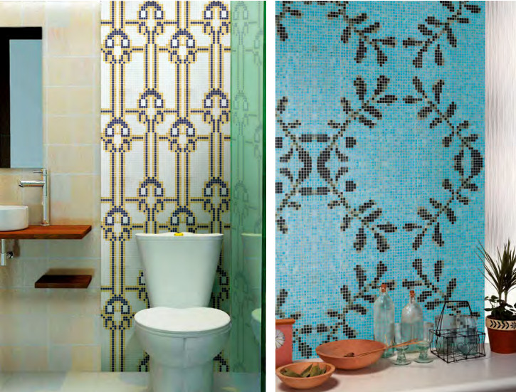 Bathroom mosaic tile recycled glass mosaic pattern customized size and design