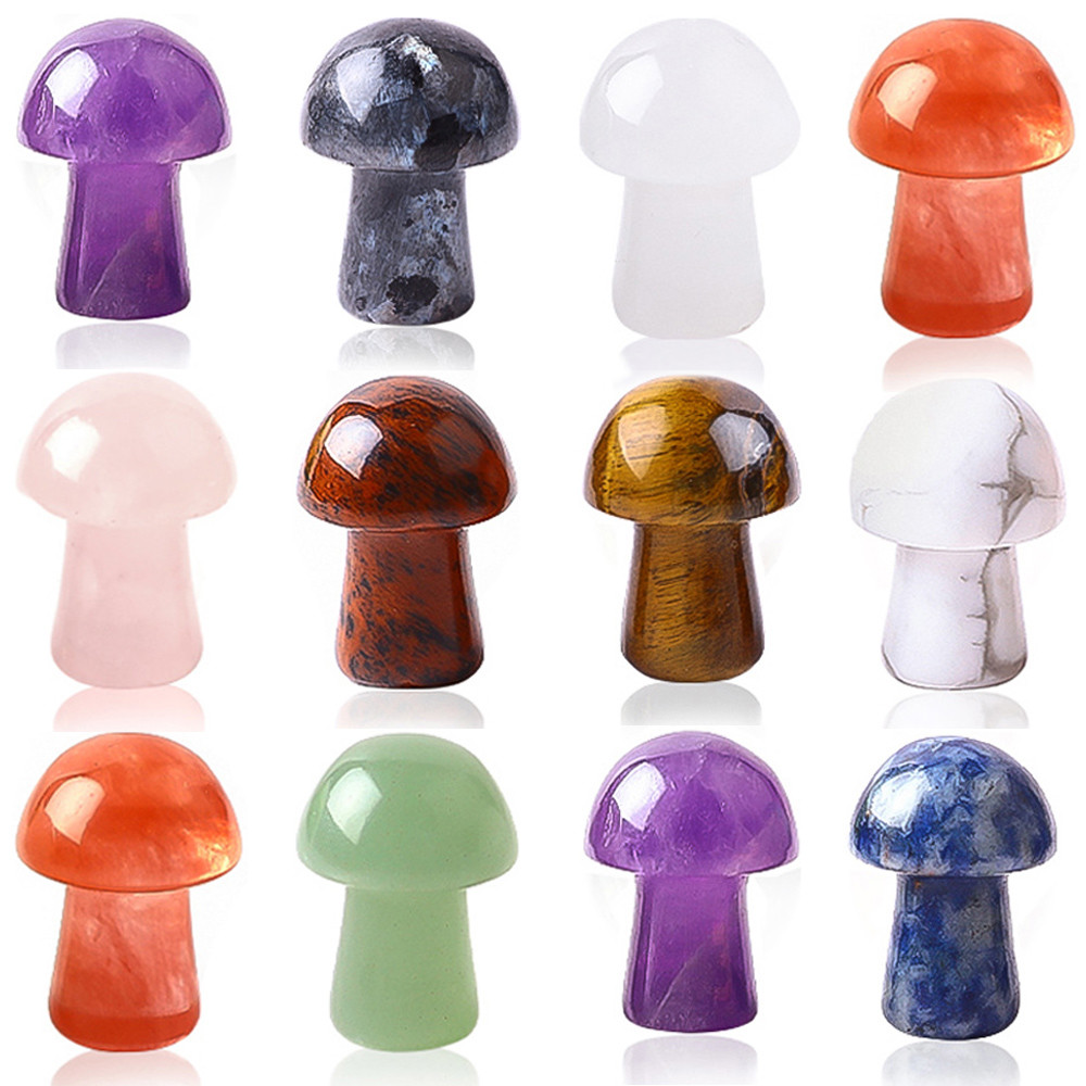 0.8 Inch/20mm Gemstone Mushroom Shaped Crystals For DIY Jewelry