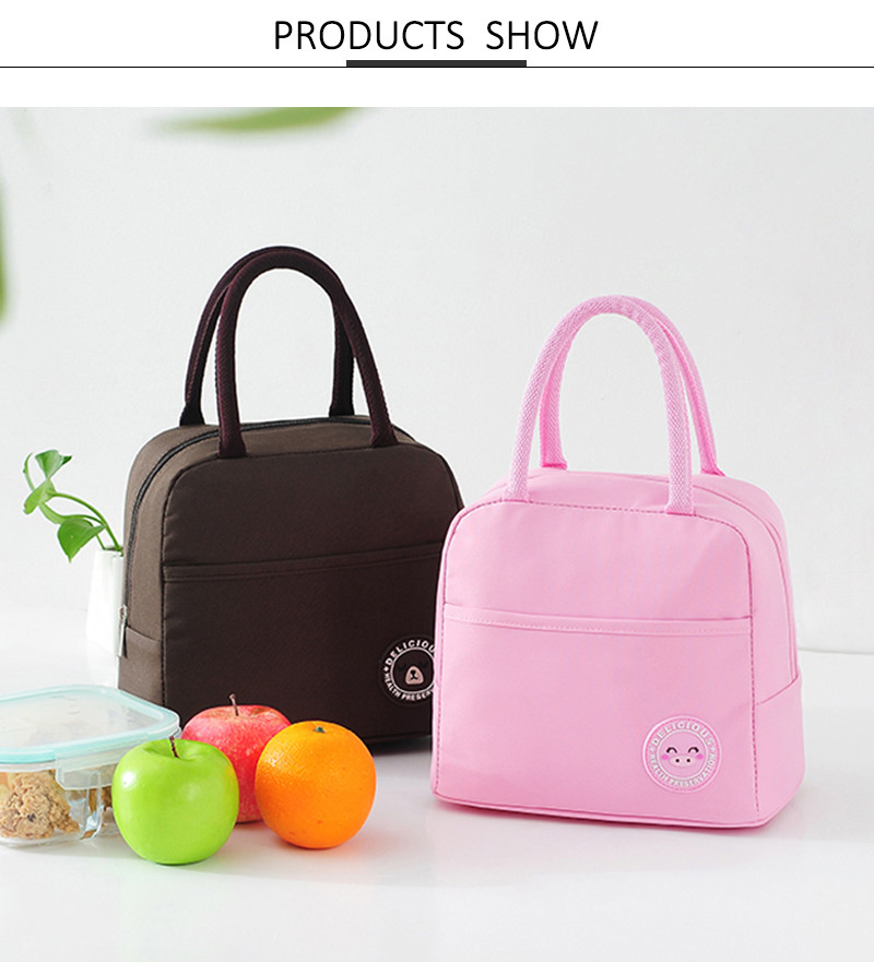 Adult 600D Polyester Aluminium Foil Thermal Tote Lunch Bag