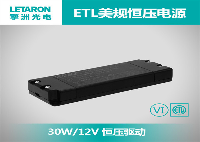 Over Load Protection 30w 12v Led Driver Black Color For Bathroom Lighting