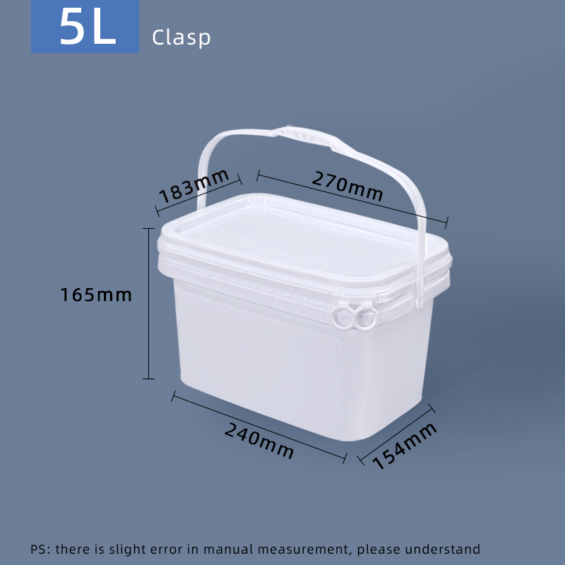Professional Rectangle Airtight Bucket With Handle Lids 3.5L 5L 6L 20L Capacity