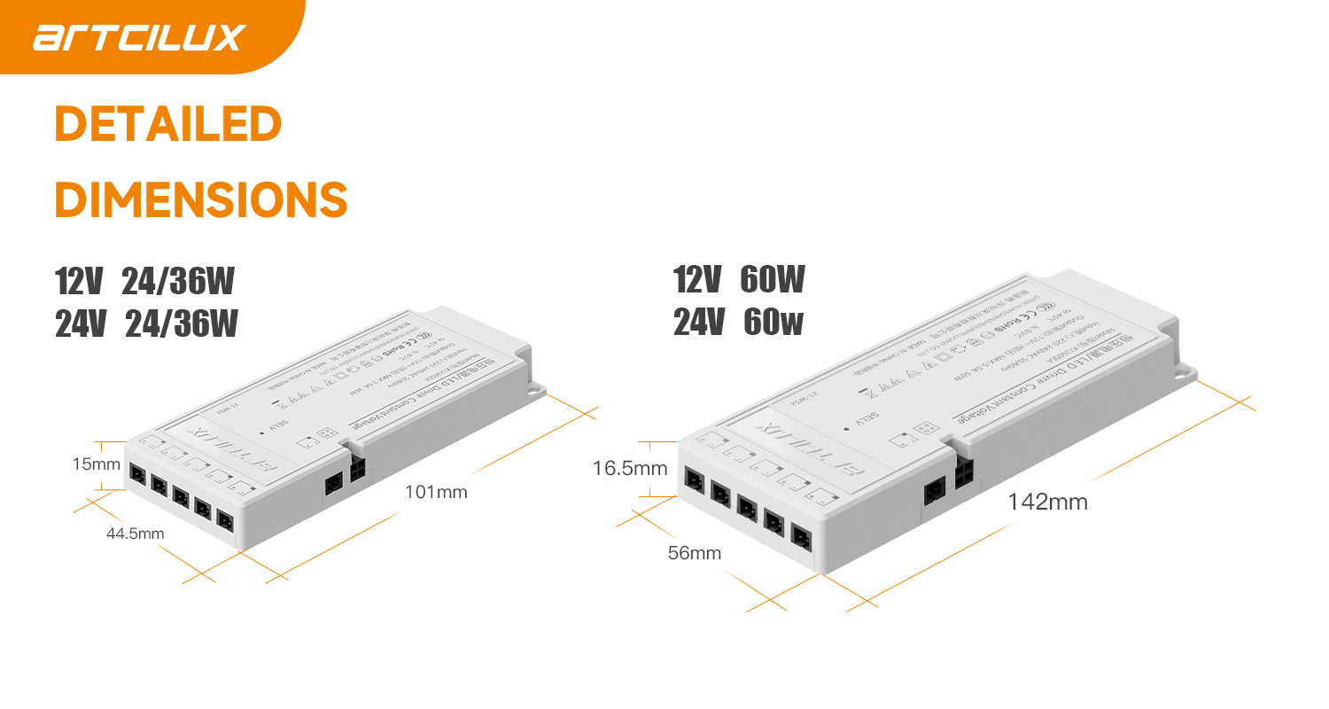 12V 24W Constant Voltage DC Power Supply for Smart LED Control Direct SEA Series