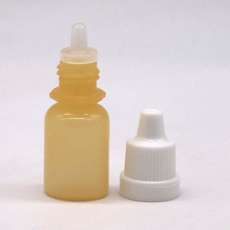 LDPE Plastic White Empty Squeezable Eye Liquid Dropper Bottle with Tamper Proof Caps 10mL