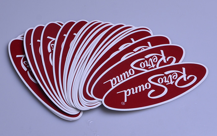 Custom printing high quality PVC vinyl die cut oval UV resistant car sticker