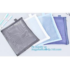  A5 A4 SIZE PU document bag file bag holer mesh bag pouch with zipper, waterproof fiber mesh a4 size zipper file folder Manufactures