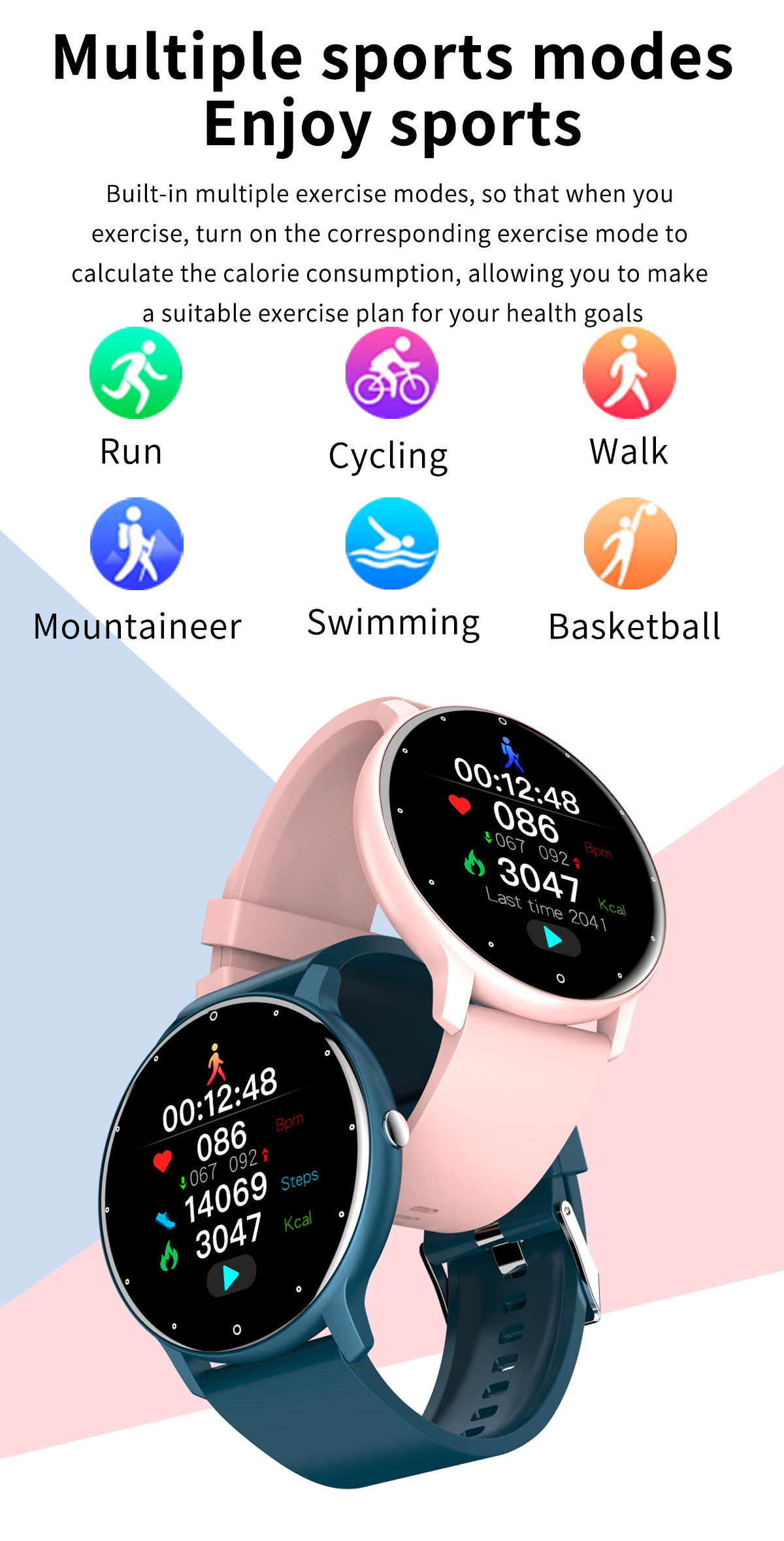 HL02 Smart Watch Activity Tracker ZL02 Touch Screen Customized Logo