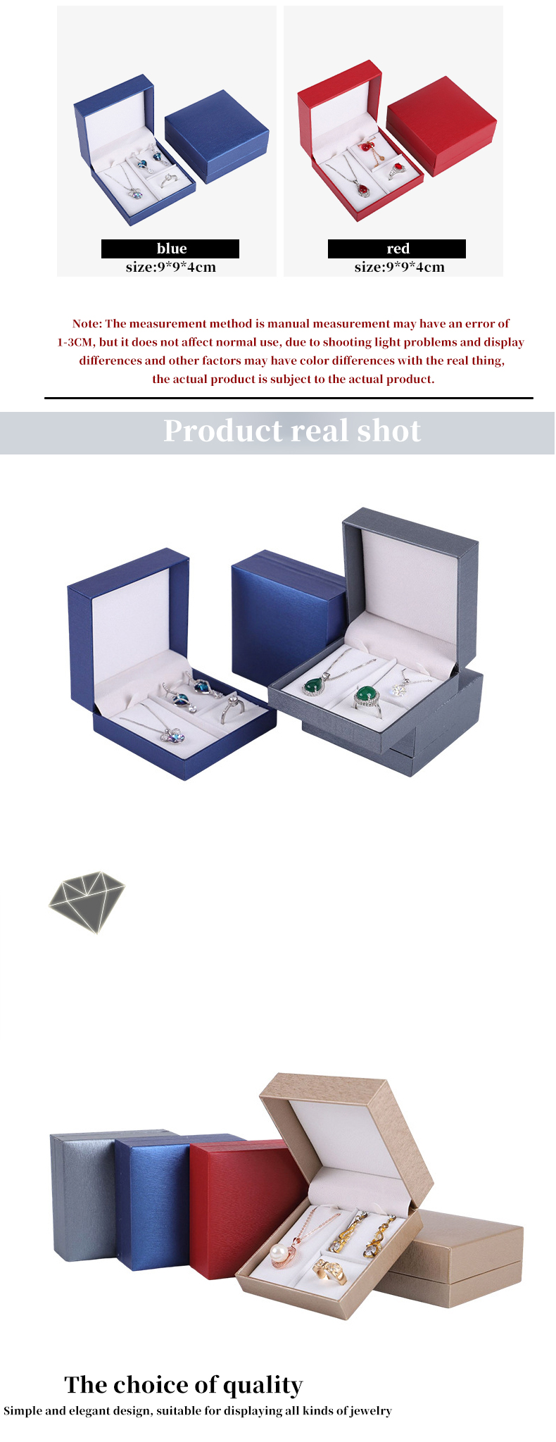 Customized Luxury Brushed Pattern Square Paper Jewelry Box for Hanhong Ring Necklace