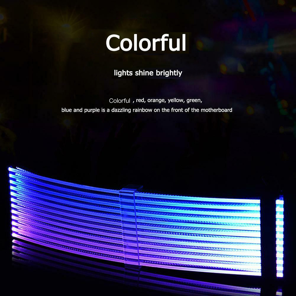 PC 24Pin RGB Computer Electronics Cable 5V 3Pin Synchronous Single Headlight 200mm