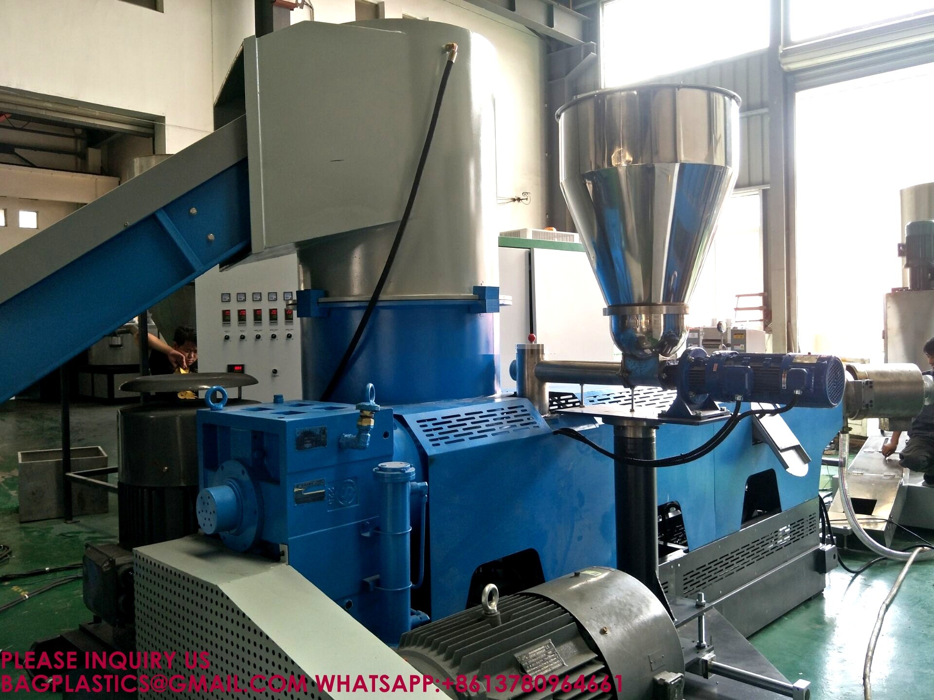Film Flakes Pelletizing Line Plastic Granules Making Granulating Machine Pelletizing