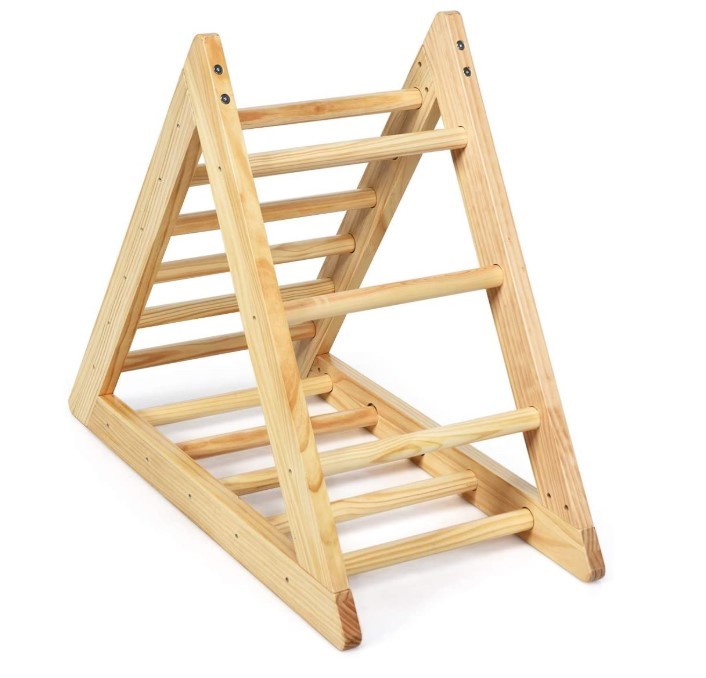Wooden Climbing Triangle Ladder Triangle Climber with Climbing Ladder for Toddlers