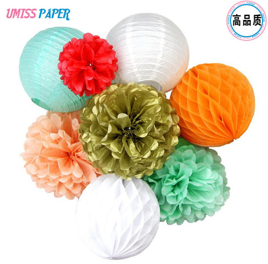 8pcs/set Hot birthday parties, weddings, wedding decorations, paper strips, paper lanterns, paper flower balls