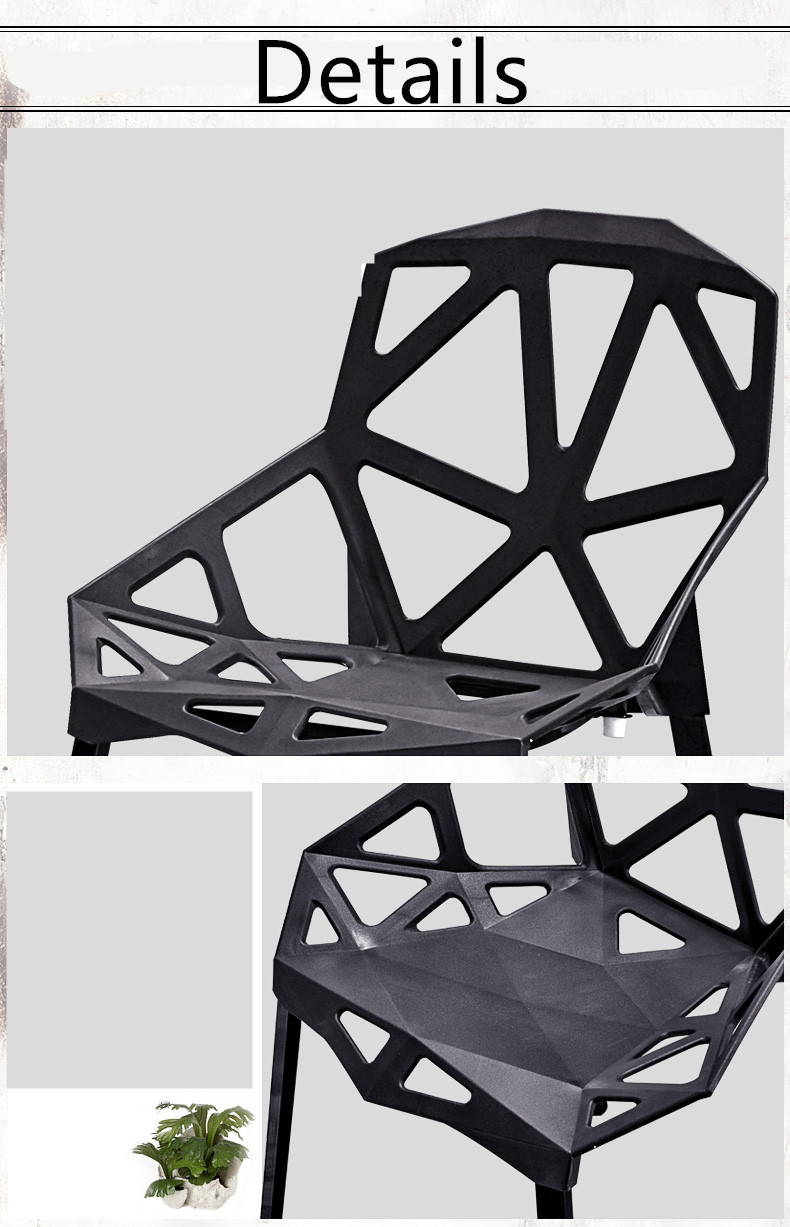 Polypropylene Plastic Restaurant Chairs Stackable With Minimalism Design