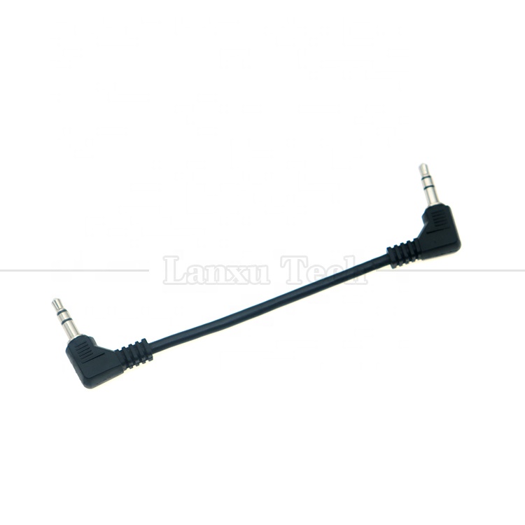 90 Degree Right Angle Male to Male 3 Poles TRS 3.5mm Audio Jack Extension Cable