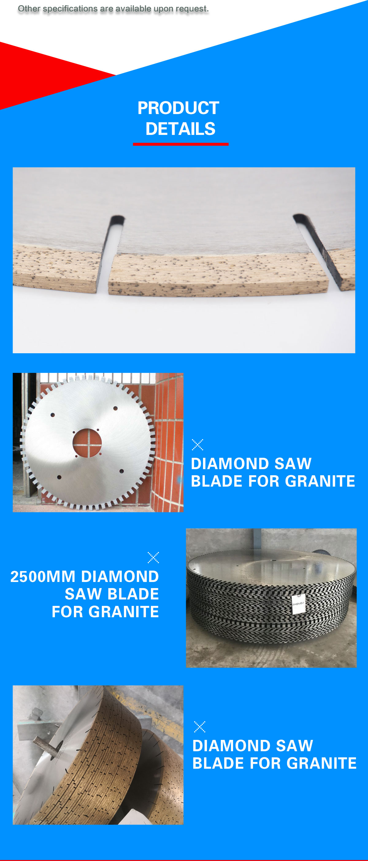 High Frequency Welding 350MM Diamond Saw Blade for Cutting Granite on Bridge Saw Machine