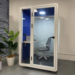  Portable Soundproof Booth with High Sound Insulation and LED Lighting for Office Pods Manufactures