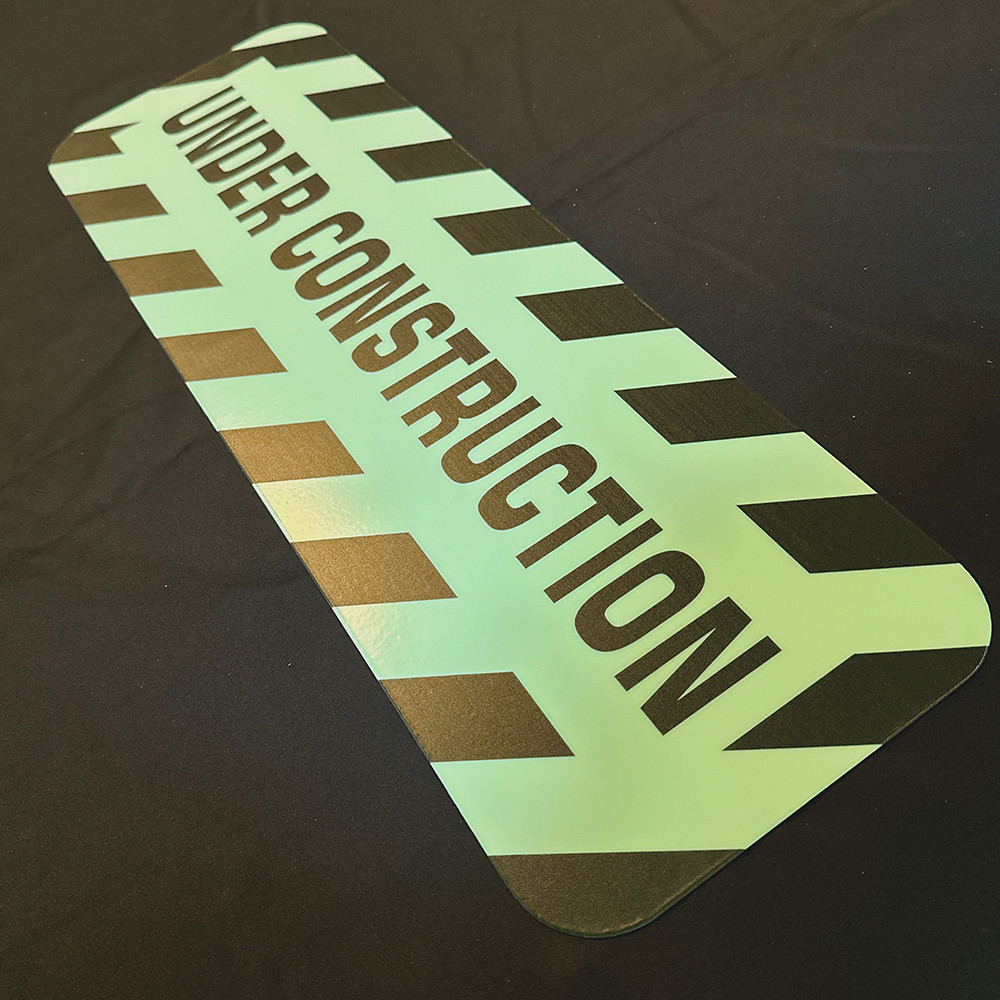 Photoluminescent Under Construction Signage Non-Toxic And Non-Flammable