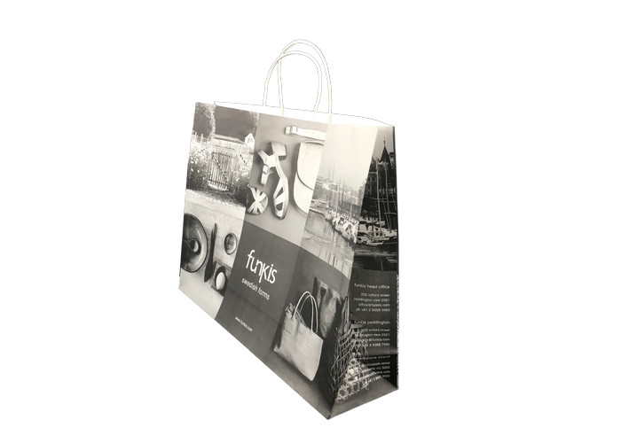 Medium Personalized Eco Paper Packaging / Handmade Paper Shopping Bags