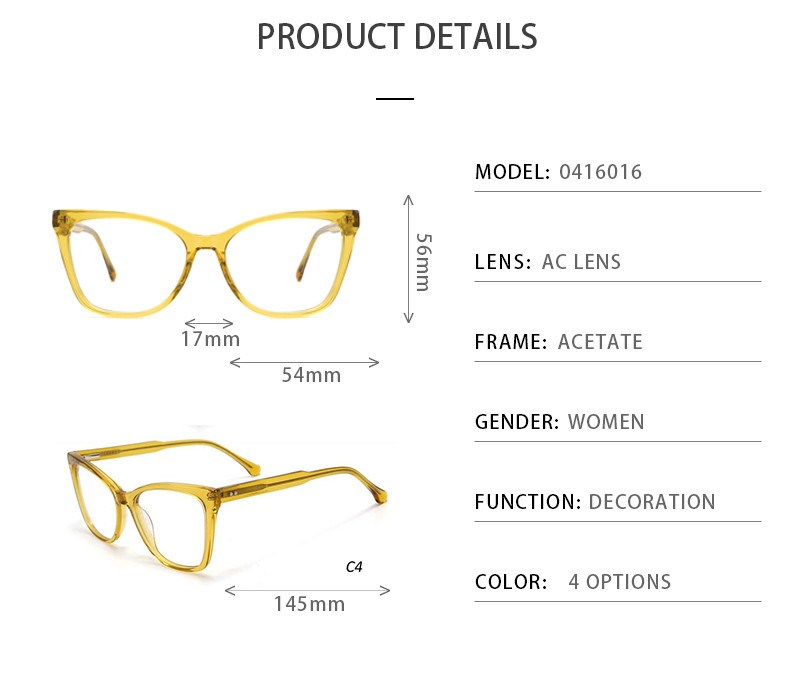 Cat Eye Acetate Optical Frame Eyeglasses For Women Colorful Eyewear