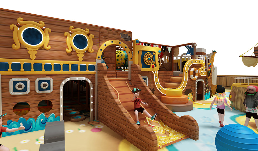 Pirate Ship Theme Indoor Playground , Inside Play Zone Equipment
