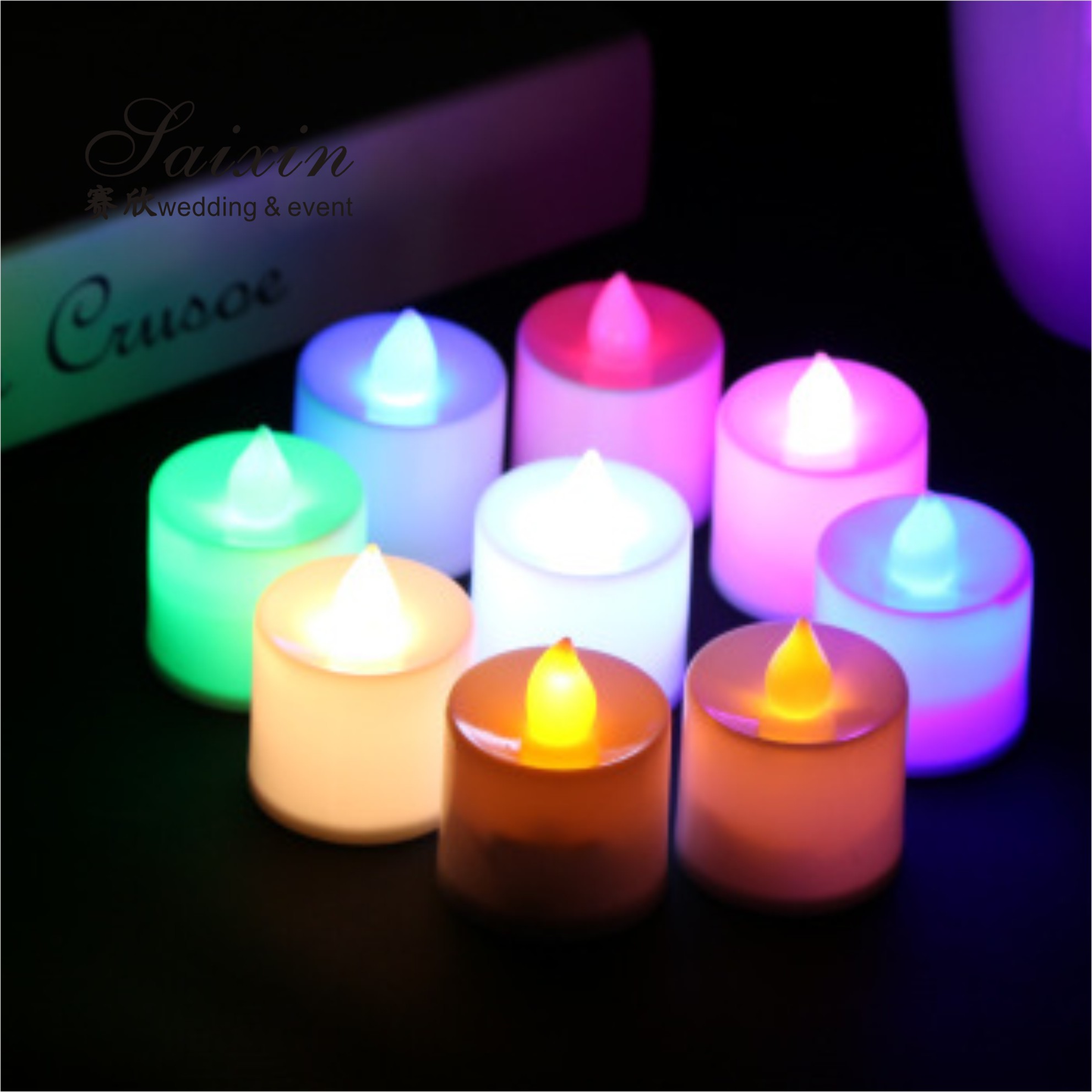 Good quality event decoration real wax dripping dancing flame LED pillar candle
