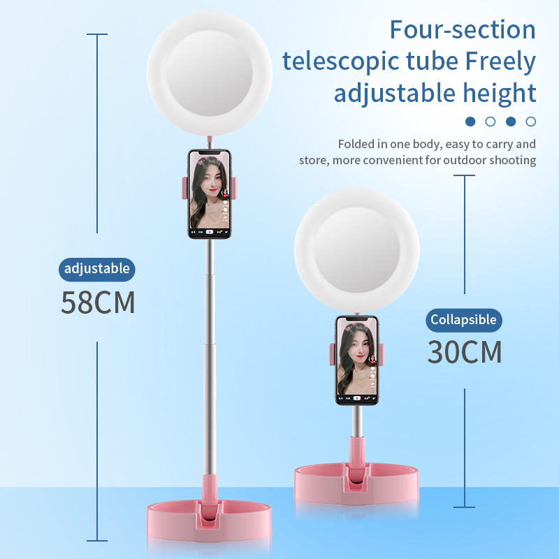 180 Degree 6000K Makeup Ring Light With Phone Holder