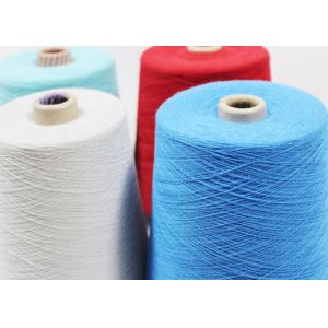 Dyed 100% Spun Polyester Yarn Twist 16 -18 TPI For Knitting And Weaving