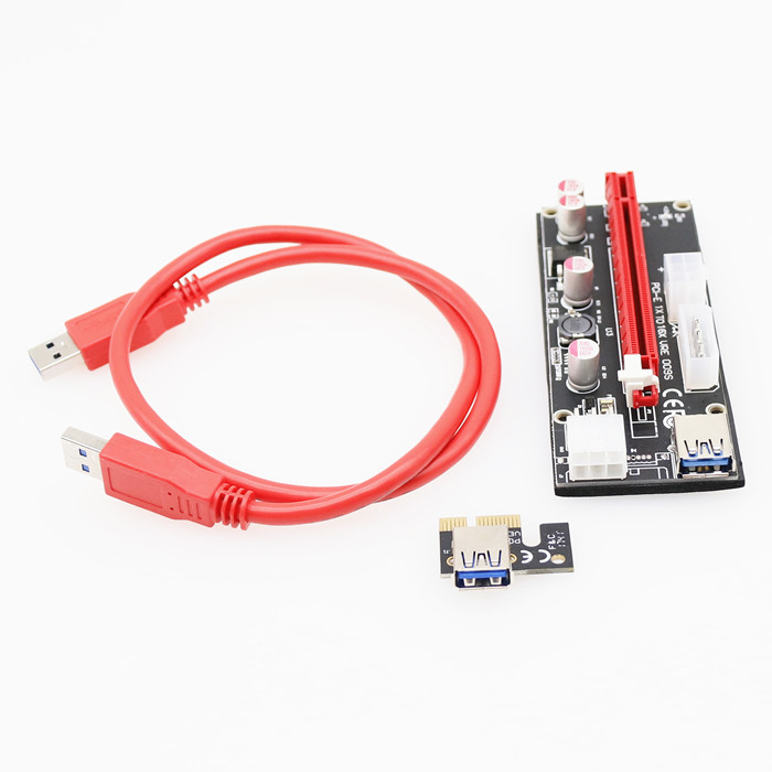 Riser 009s PCI-E Express Cable 1X TO 16X Graphics Extension Powered Riser Adapter Card 60cm USB 3.0 Cable