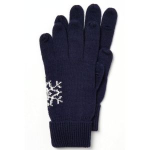 Snowflake Jacquard Knitted Gloves With Fingers Multi Material Comfortable