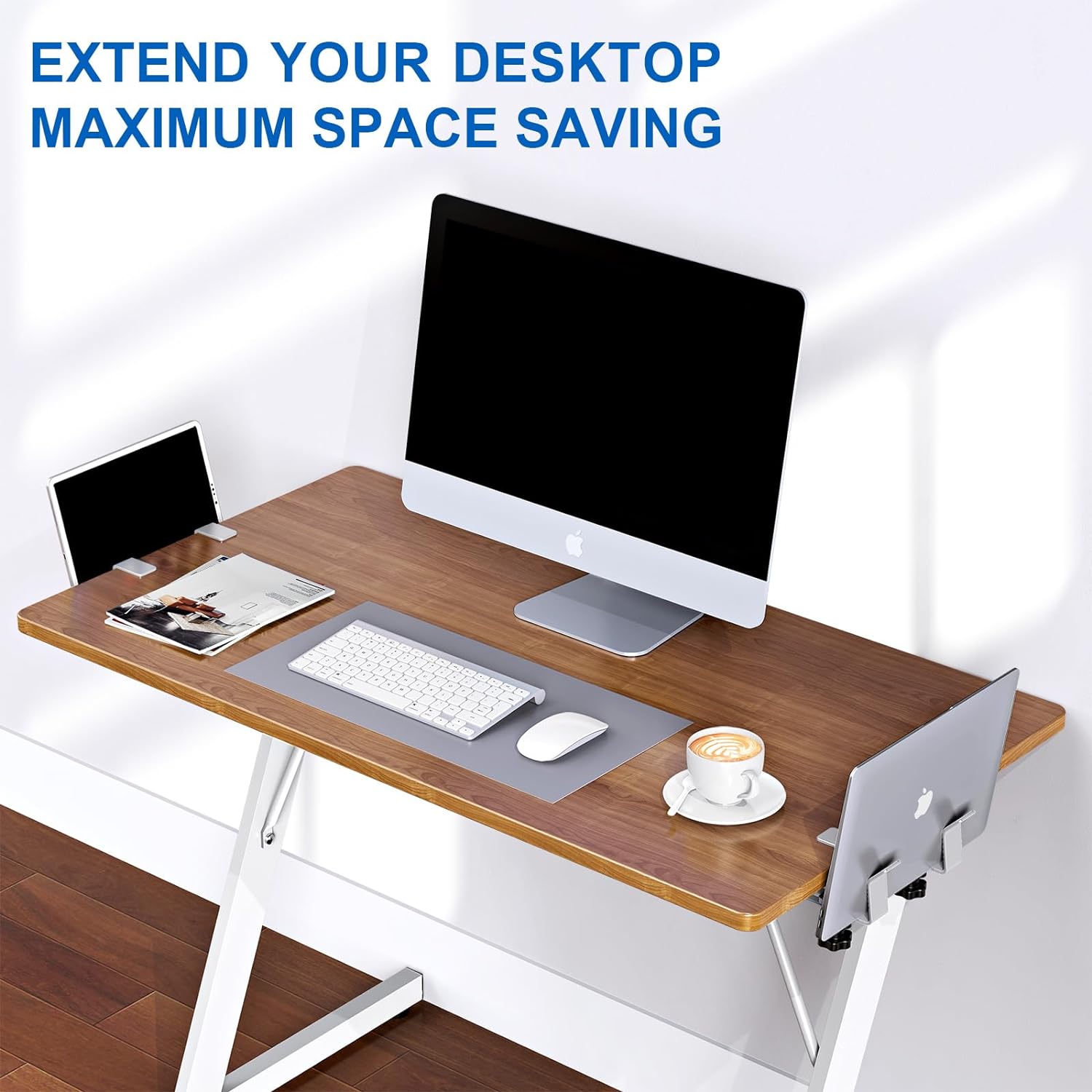Vertical Laptop Stand Bracket 1mm Thickness Adjustable Clamp Holder for Desk Side