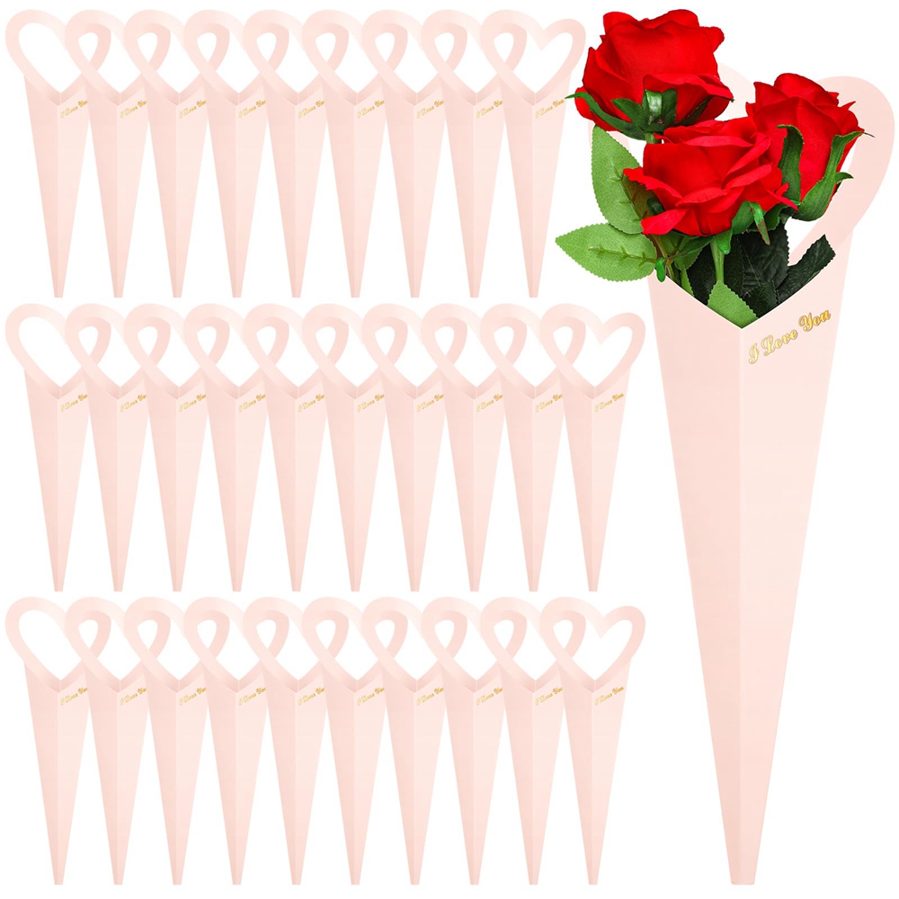 Handmade Custom Heart Bouquet Floral Arrangement Packaging Kraft Paper Box Bag for Flower
