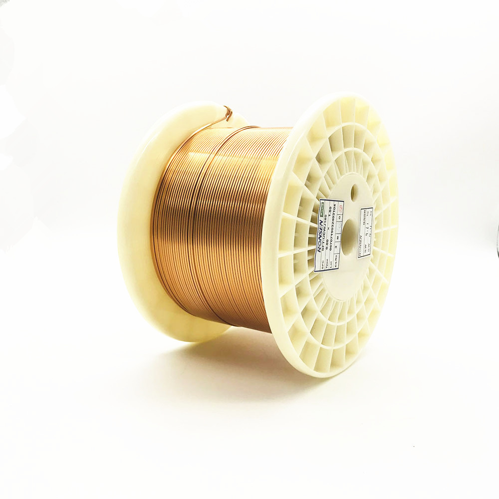 Super Thin Rectangular Magnet Wire , 0.04 - 1.8mm Flat Copper Wire For Automotive
