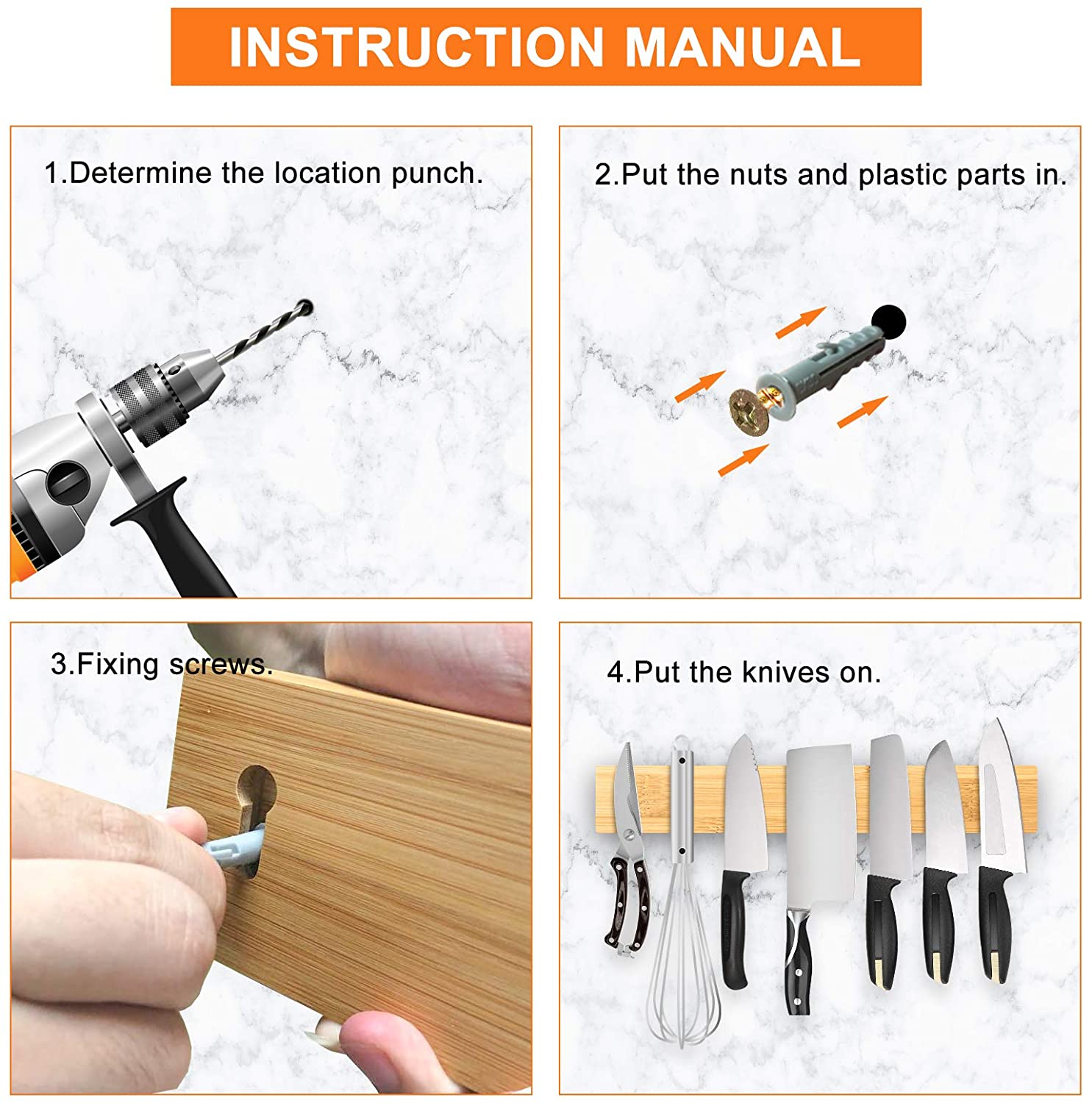 Eco-Friendly Bamboo Wood Magnetic Knife Holder for Stylish Kitchenroom Knives Storage