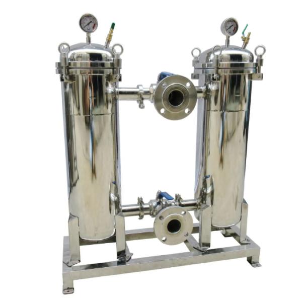 Sanitary 304 stainless steel filter bag Manual Ball Valve Duplex Switching