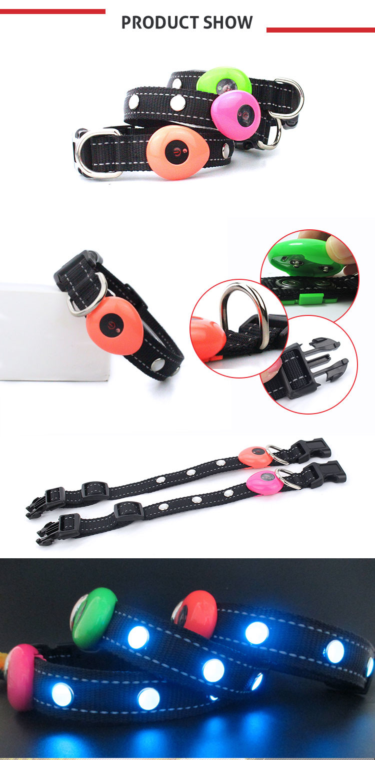 Waterproof Light Up USB Rechargeable LED Dog Collar With Flashing Lights