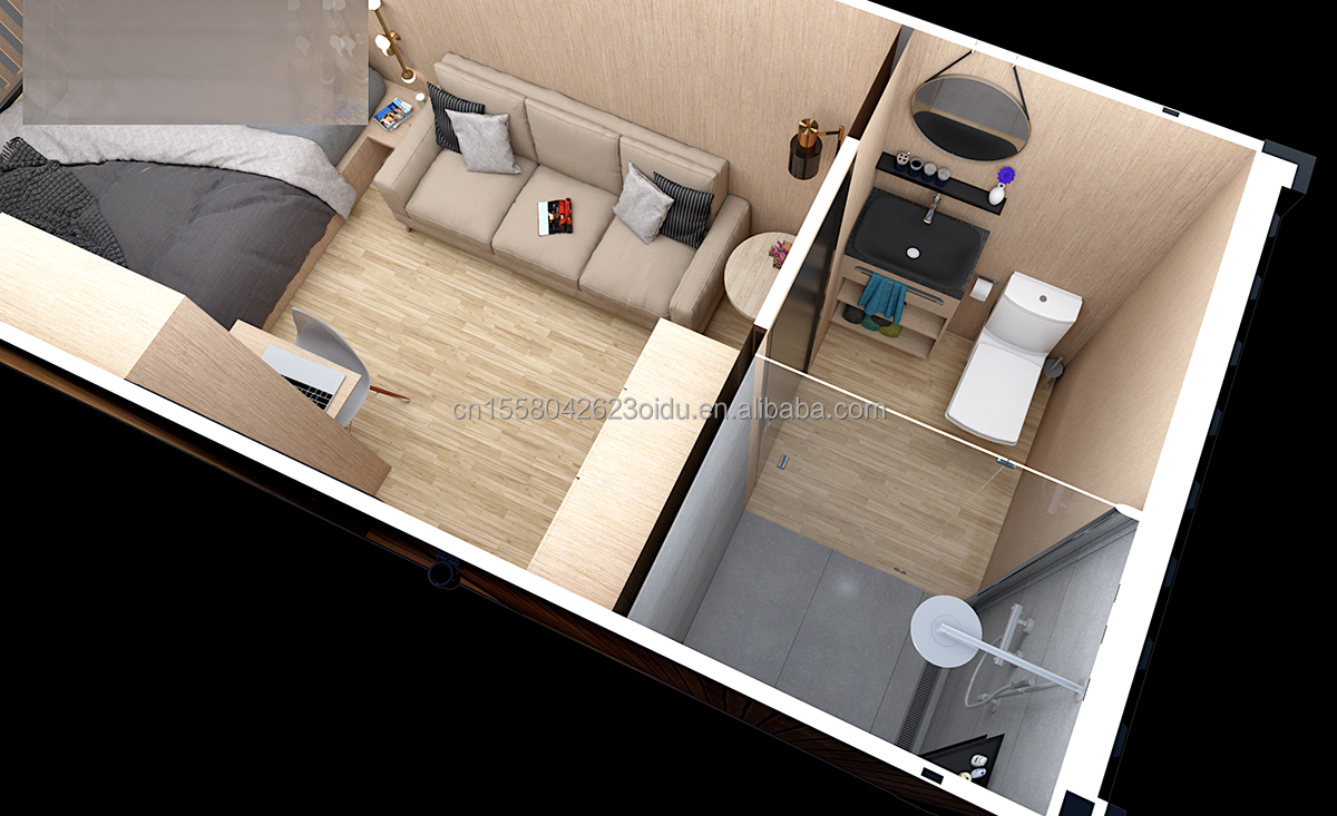 20ft Custom Flat Packaging Wooden Container Prefab House for Garden Office Hotel Container Houses