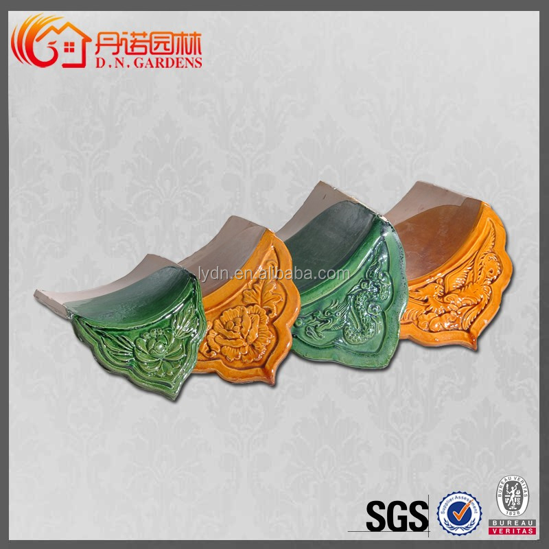180*180 Chinese Temple Arch Gate Retro Style Faux Ceramic Clay Roof Tiles for Concrete Structure