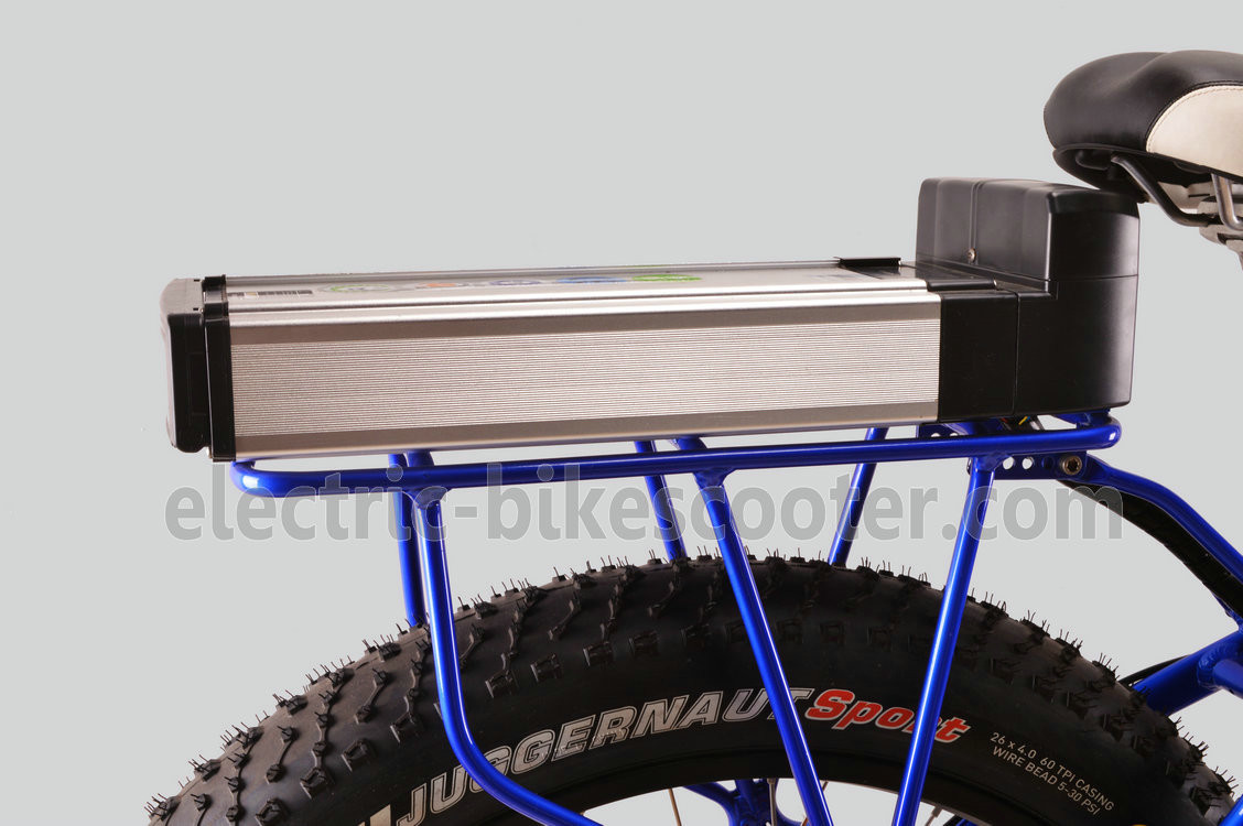 Blue Electric Fat Tire Beach Cruiser Bikes Shimano 6 Speed Snow Road