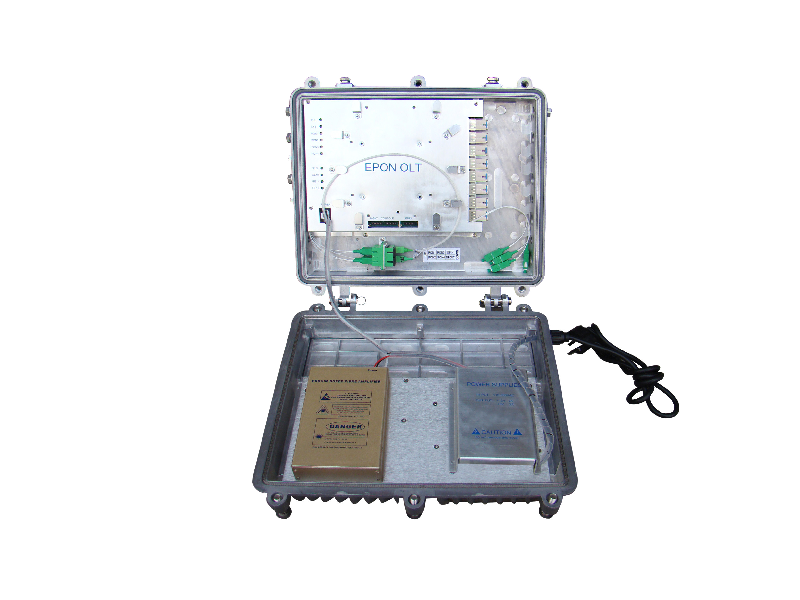 Durable GPON 8 Port OLT Optical Line Terminal Integrate EDFA 16dBm