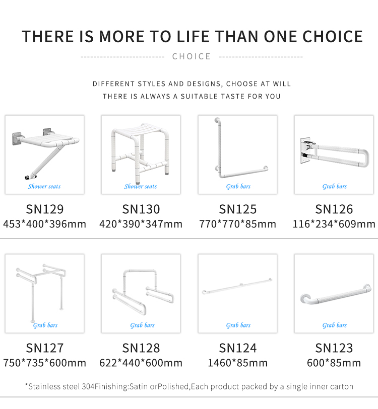 Showers Handicap Rails Stainless Steel Grab Bar Abs Tube Shower Handle Wall Mounted Grab Bars