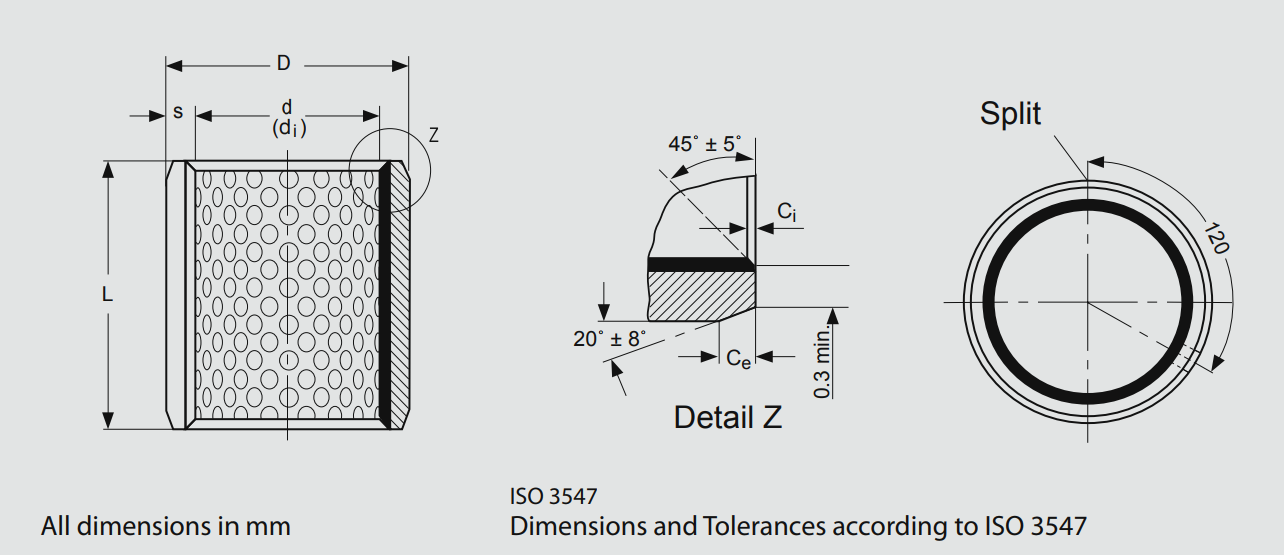 wrapped bronze bushing 092 dimensions